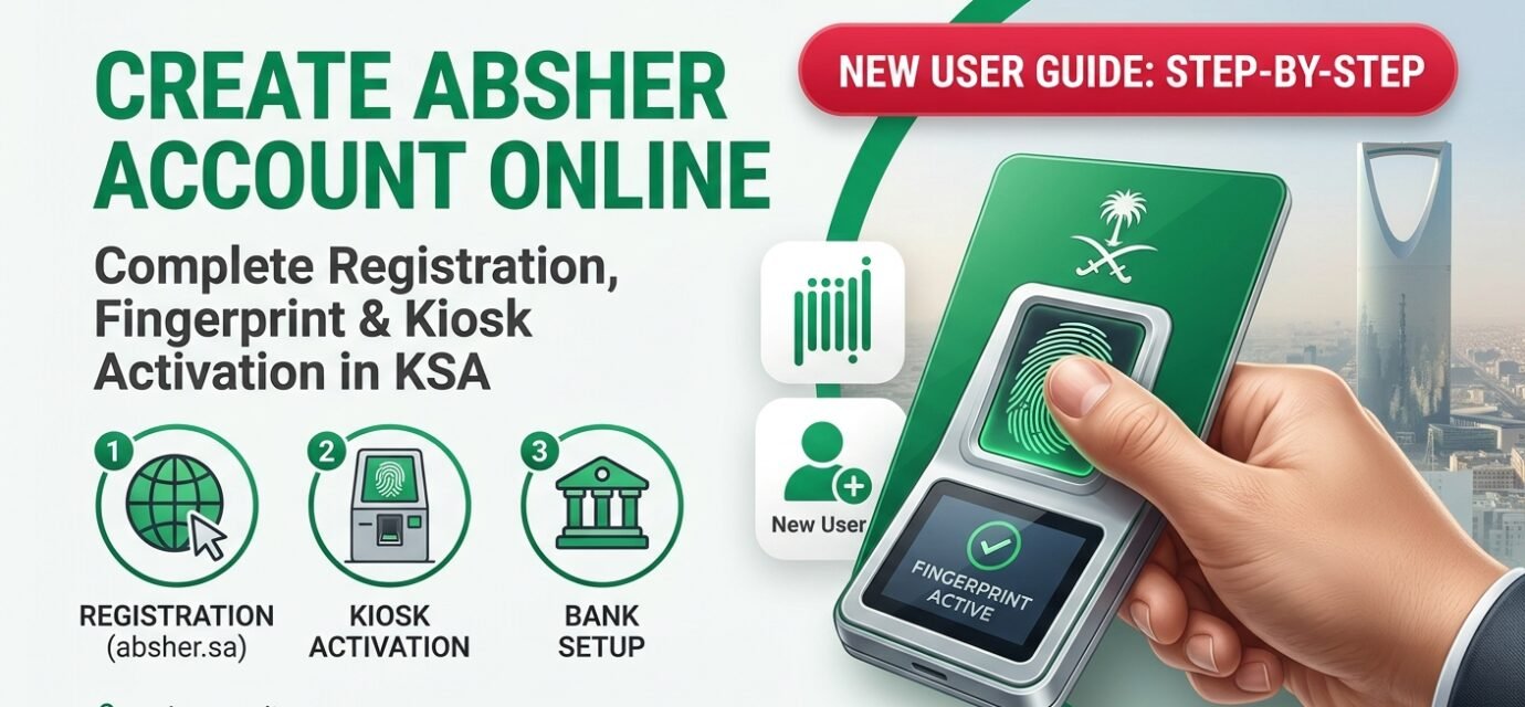 Alt Text: Step by step guide to create Absher account online in Saudi Arabia